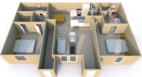 a rendering of a 3d floor plan of a house